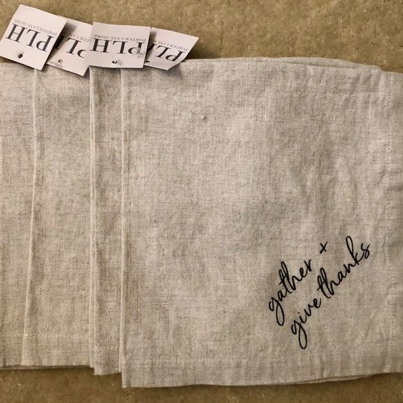 New Gather & Give Thanks Linen Napkins Set of 4 - Picture 1 of 2